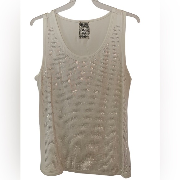 NWT VOCAL ivory rhinestone tank size MEDIUM. Gorgeous and versatile! - Picture 9 of 9